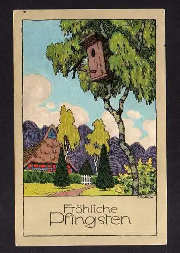 113187 AK Fröhliches Pfingsten 1915 Künstlerkarte E. Kallista