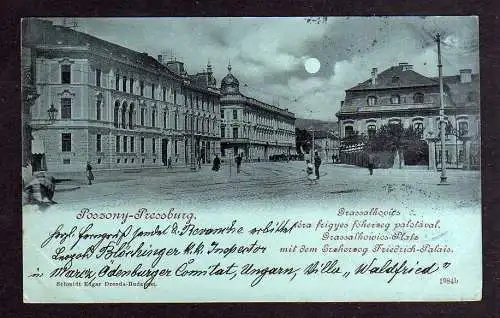 101745 AK Pressburg Pozsony Bratislava Grassalkowics Platz 1899 Slowakei