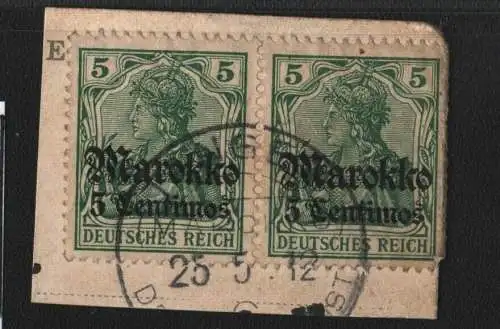 B4167 DP in Marokko 2x 47 Briefstück Stempel Tanger "c"