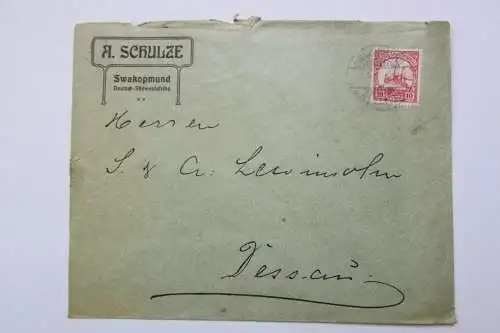 101704 Bedarfsbrief Swakopmund DSW 1909 Vordruck A. Schulze an Versandhaus Lewin
