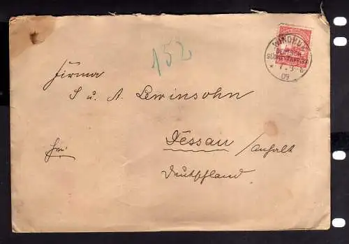115596 DSW Brief seltener Stempel Windhuk b 1909 schöne Bedarfspost ! Deutsch Sü