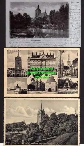 114488 3 AK Rostock Nicolaikirche 1903 Rathaus Kröpeliner Tor Ständehaus Steinto