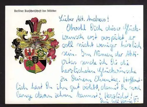 83775 AK Berlin  Burschenschaft der Märker Studentika