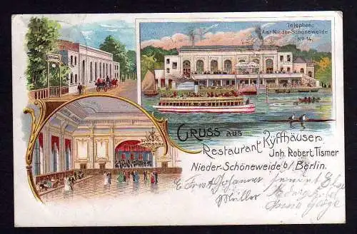 93617 AK Berlin Nieder Schöneweide Litho 1901 Restaurant Kyffhäuser