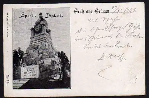 40737 AK Berlin Grünau Sport Denkmal Wilhelm 1901