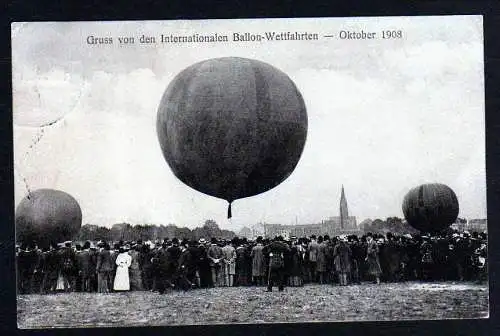 43757 AK Internationale Ballon Wettfahrten 1908 Berlin