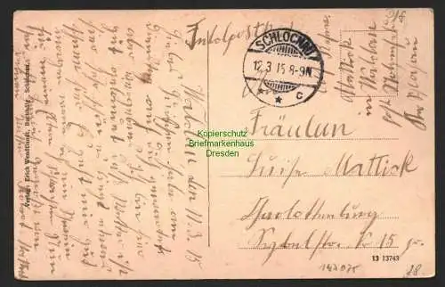 147025 AK Schlochau Wpr. Der alte Turm und evangel. Kirche 1913 Feldpost