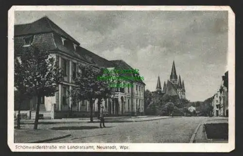 143821 AK Neustadt Wpr. Schönwalderstrasse 1944 mit Landratsamt
