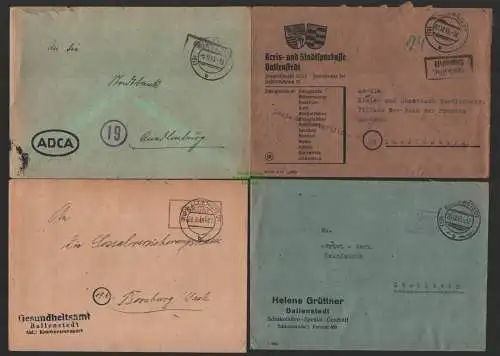 B10150 4x Brief SBZ Gebühr bezahlt Ballenstedt 1945 Stadtsparkasse ADCA 1948