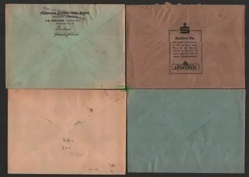 B10150 4x Brief SBZ Gebühr bezahlt Ballenstedt 1945 Stadtsparkasse ADCA 1948