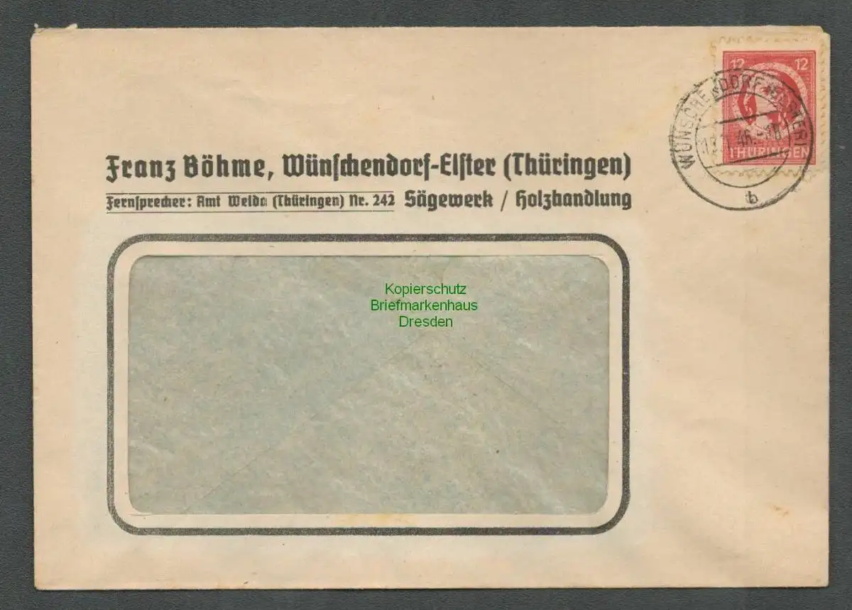 B5903 Brief Thüringen 97 bat gepr. Ströh BPP Wünschendorf Elster