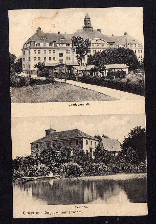 96425 AK Großhennersdorf Amtsh. Löbau  Herrnhut Schloss Landesanstalt 1913