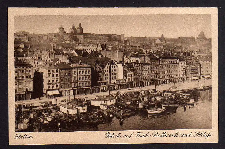 96845 AK Stettin Privatganzsache Fisch Bollwerk Schloss um 1930 PP 113 F 012