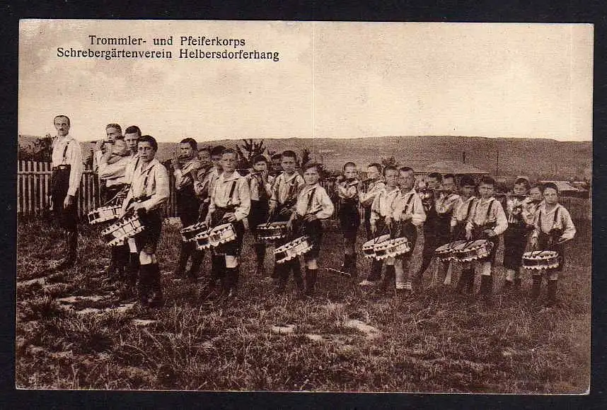 90617 AK Chemnitz Helbersdorf Trommler- und Pfeiffercorps Schrebergartenverein