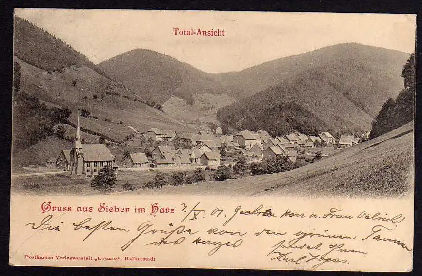 77779 AK Sieber Herzberg am Harz 1901 Totale Kirche