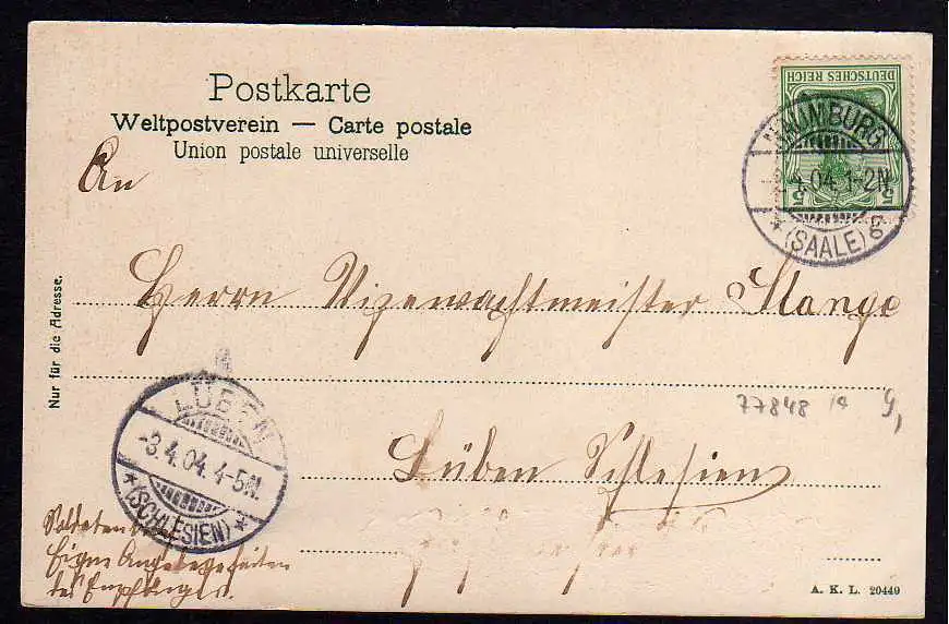 77848 AK Freyburg Unstrut 1904 Schloss Neuenburg Unstrutthal