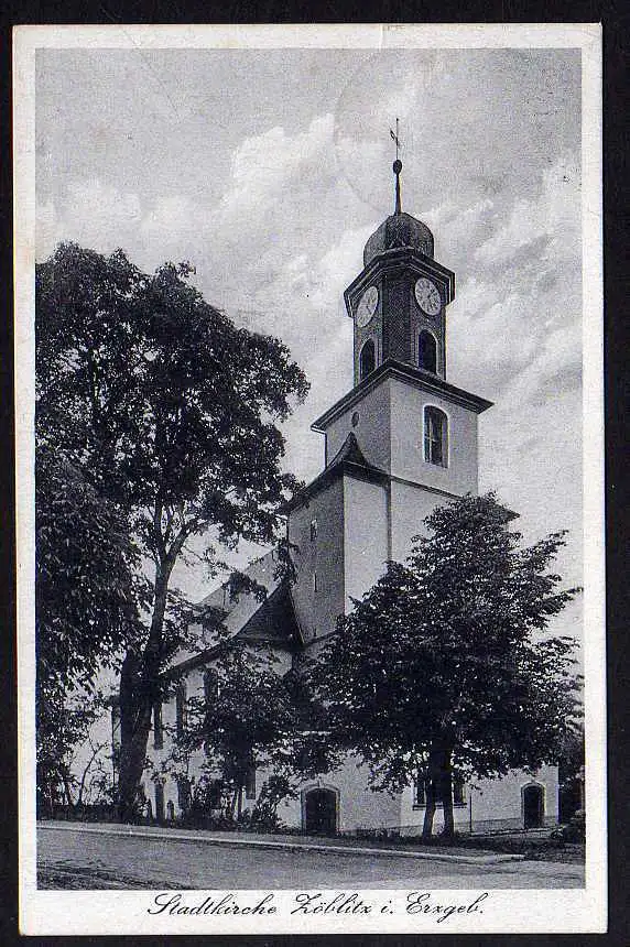 66729 AK Stadtkirche Zöblitz Erzgebirge 1930