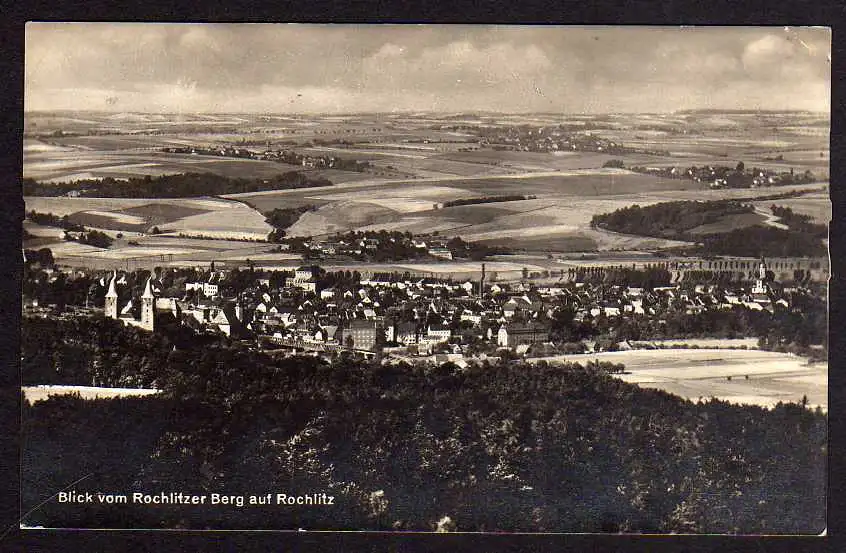 66717 AK Blick vom Rochlitzer Berg auf Rochlitz 1932