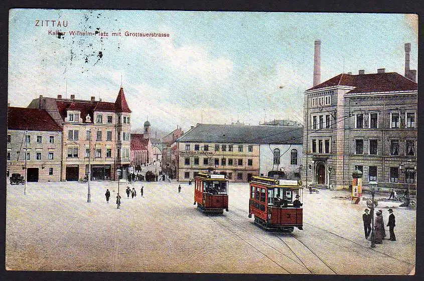 66464 AK Zittau 1916 Grottauerstrasse Gasthof zur Stadt