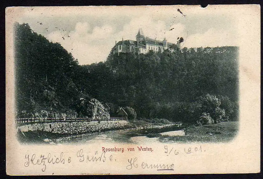 62723 AK Rosenburg von Westen 1901 Kamptal Niederösterreich