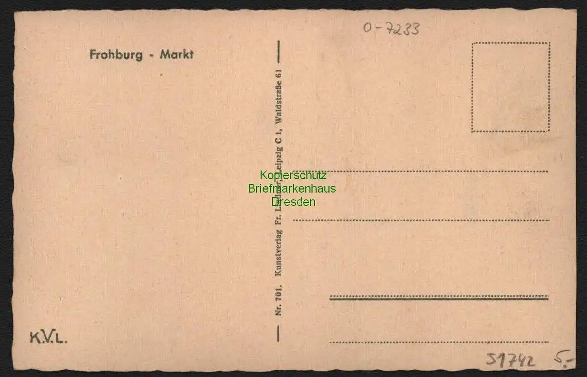 51742 AK Frohburg Markt Drogerie Jahn um 1940 Bäckerei Müller