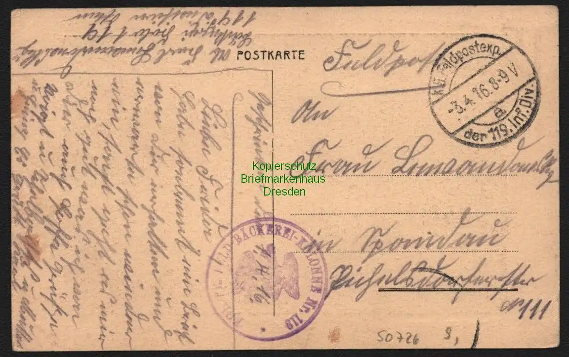 50726 AK Vilnius Wilna Ostra Brama 1916 Feldpost