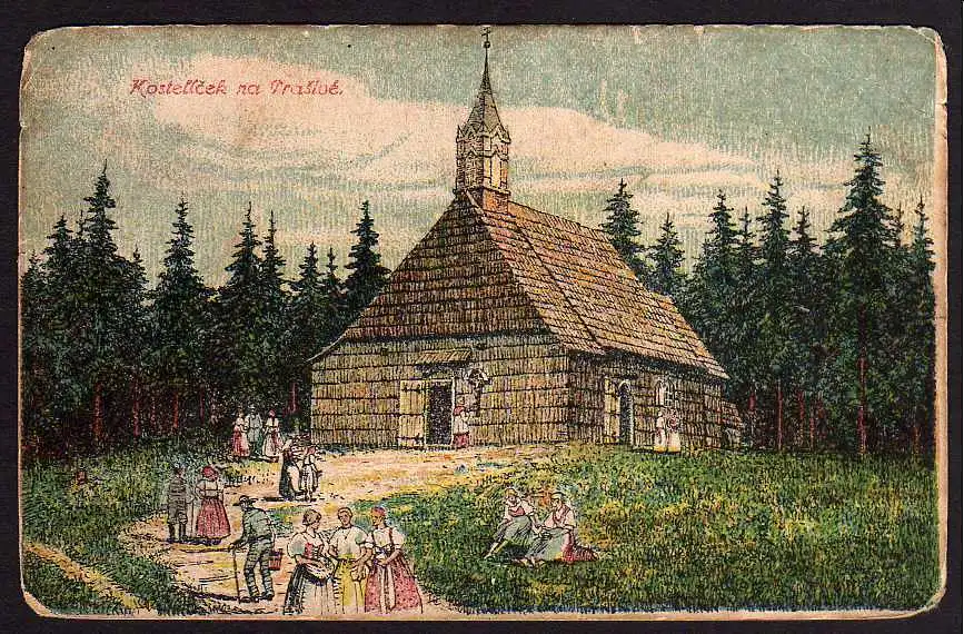 50752 AK Kostelicek na Prasloe Tschechien Böhmen Kirche um 1920