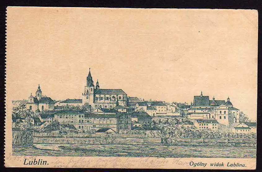 50922 AK Lublin Ggolny widok Lublina Feldpost ca. 1916