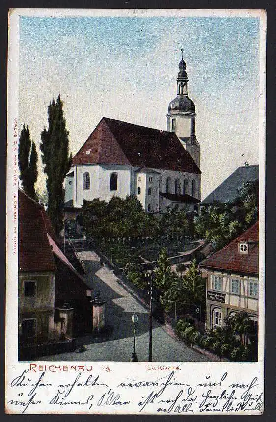 50803 AK Reichenau i.S. Ev. Kirche um 1905