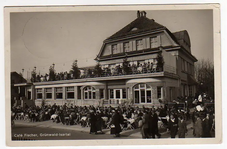 50136 AK Cafe Fischer Grünwald Isartal 1934 Restaurant