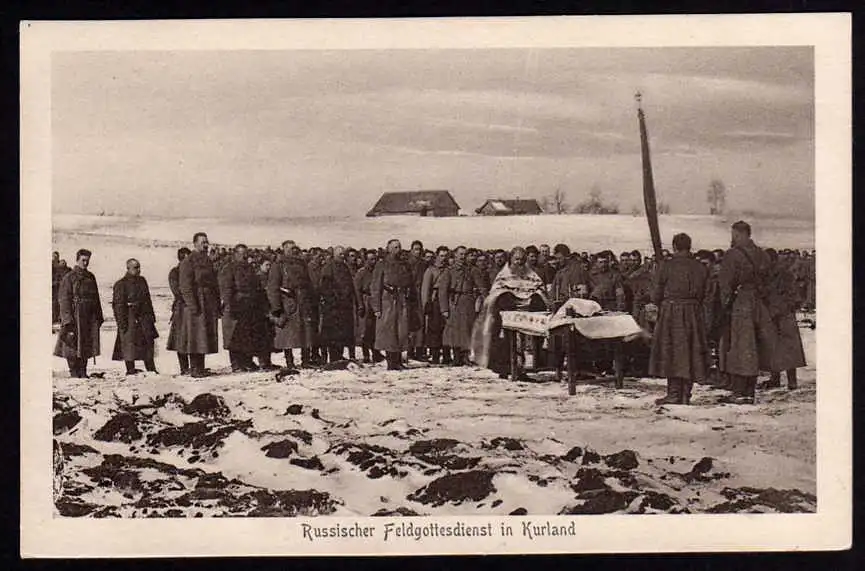 44891 AK Kurland um 1917 Russischer Feldgottesdienst Tageblatt für Litauen