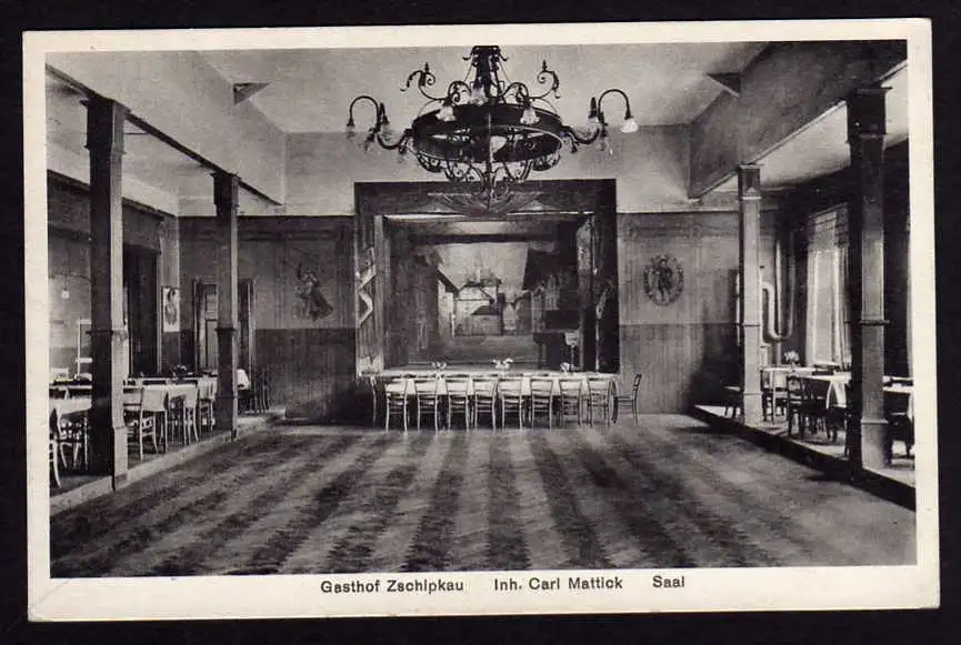44508 AK Zschipkau Schipkau Gasthof Saal um 1920