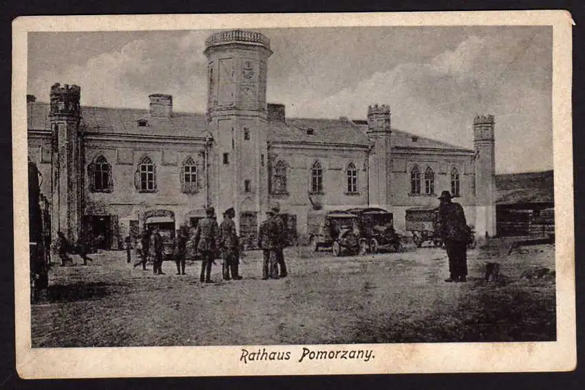 44817 AK Pomorzany in der Ukraine altes Polen  Rathaus um 1920
