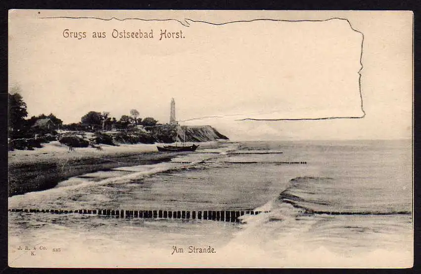 43358 AK Ostseebad Horst Strand Leuchtturm 1905