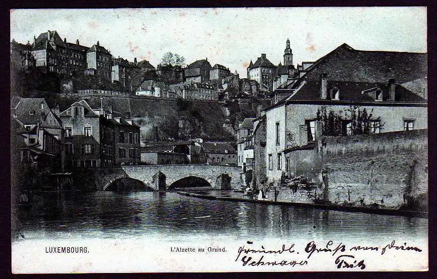 38237 AK Luxembourg L´Alzette au Grund Brücke 1905