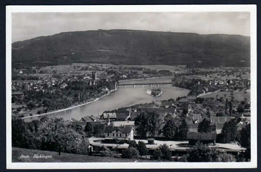 38101 AK Stein-Säckingen Schweiz Kanton Aargau Bahnhof Panorama um 1930