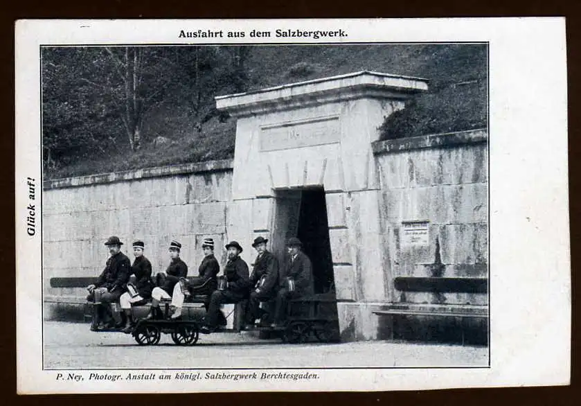 38154 AK Berchtesgaden Ausfahrt aus dem Salzbergwerk um 1900