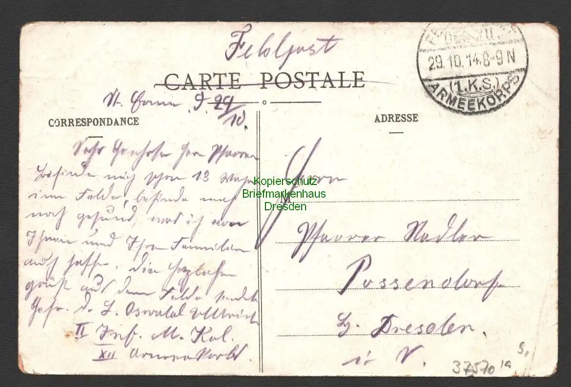 37570 AK Camp de Sissonne Aisne Militär Lager Zelte 1914