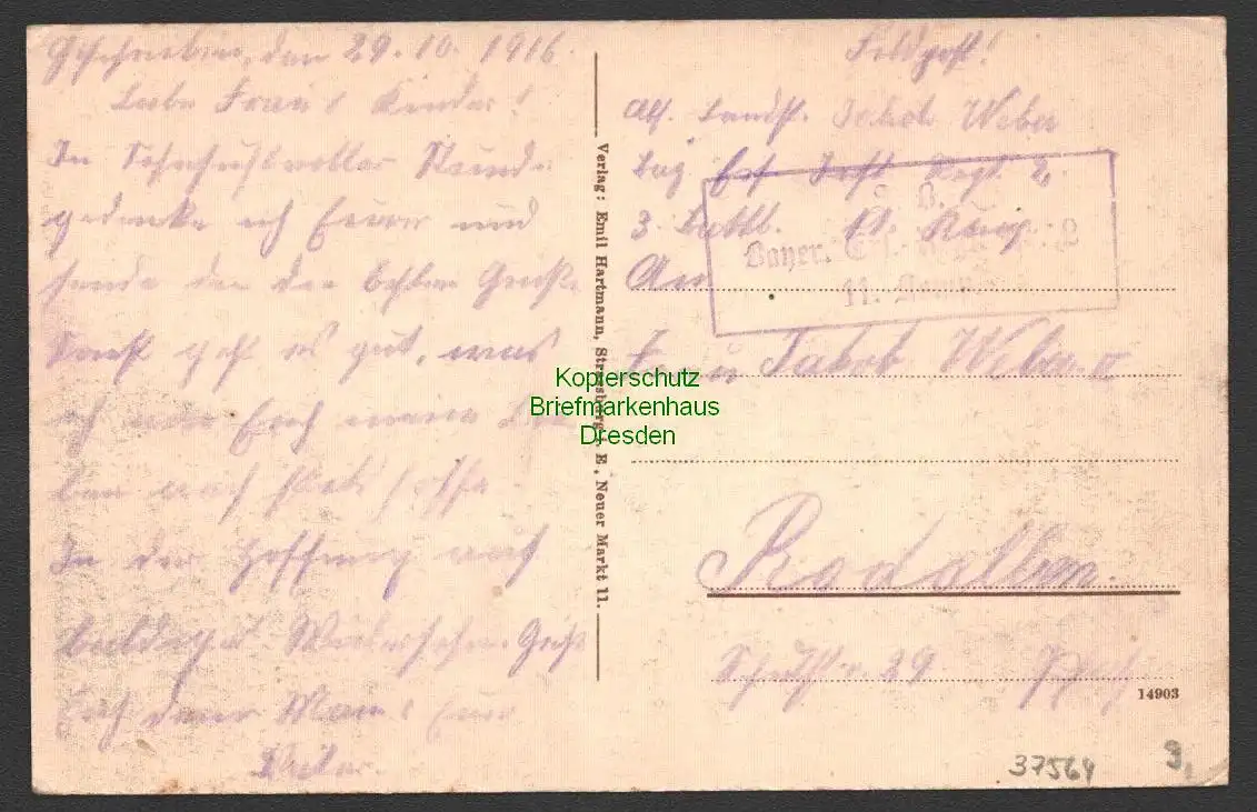 37564 AK Liepvre Leberau Laweröi Elsass Feldpost 1916