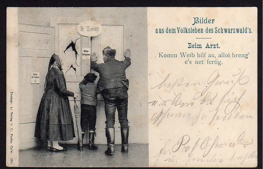 37182 AK Volksleben Schwarzwald Arzt Mundart 1901