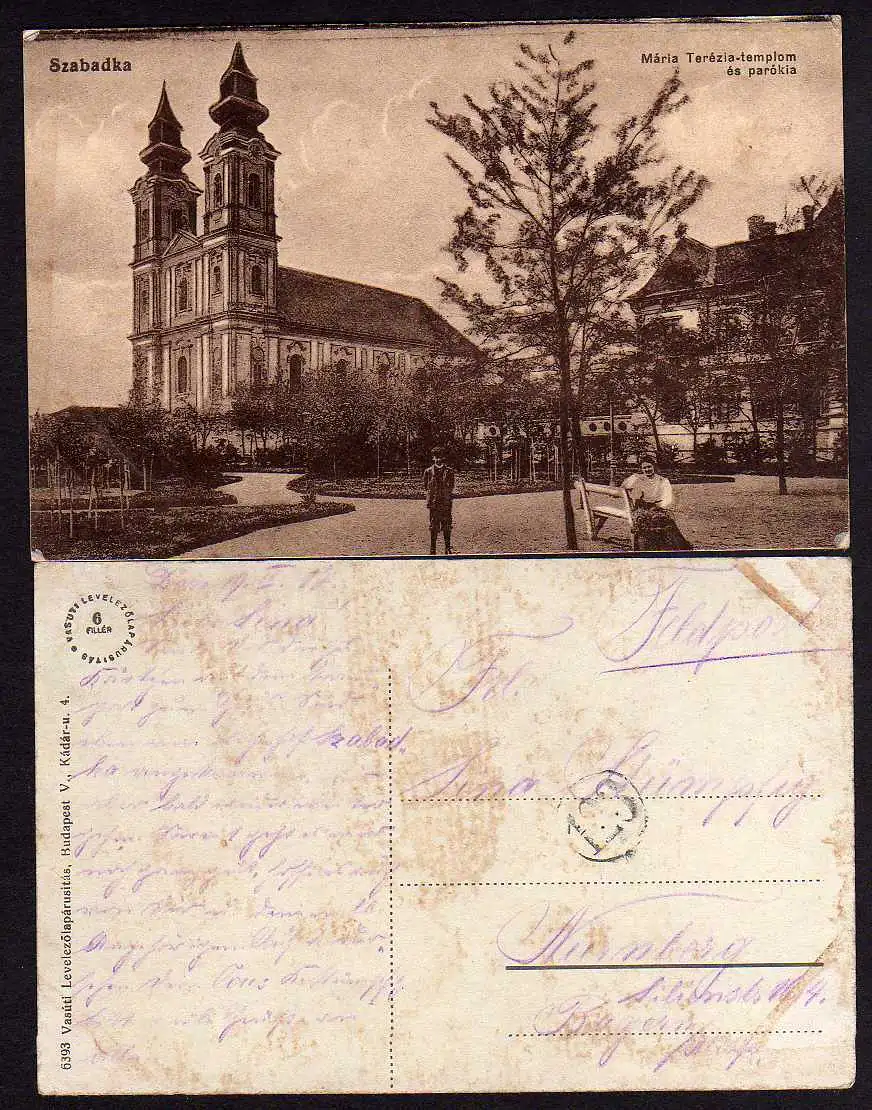 37909 AK Szabadka Maria Terezia templom es parokia Feldpost 1917
