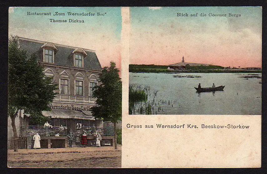 29230 AK Wernsdorf Krs. Beeskow Storkow Restaurant zum Wernsdorfer See 1913