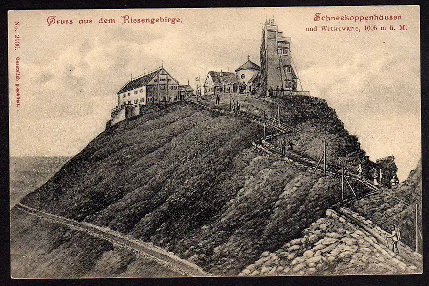 29437 AK Riesengebirge Schneekoppe Schneekoppenhäuser 1906
