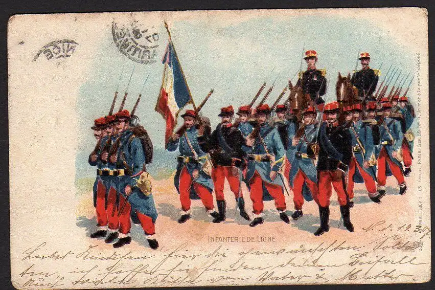 29334 AK Infanterie de Ligne 1907, gelaufen Nice Nizza