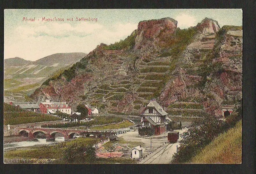 22632 AK Ahrtal Mayschloss mit Saffenburg Mayschlosser Winzerverein 1904 Stengel