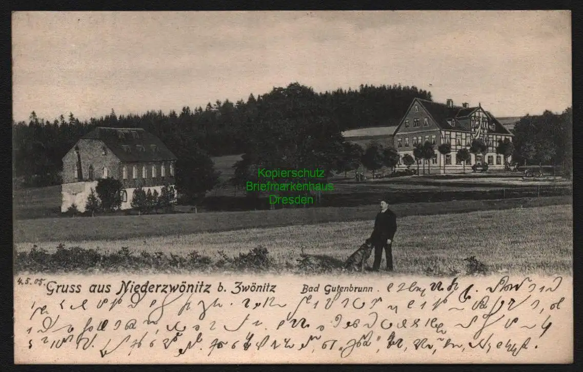 150575 AK Niederzwönitz bei Zwönitz 1905 Bad Gutenbrunn