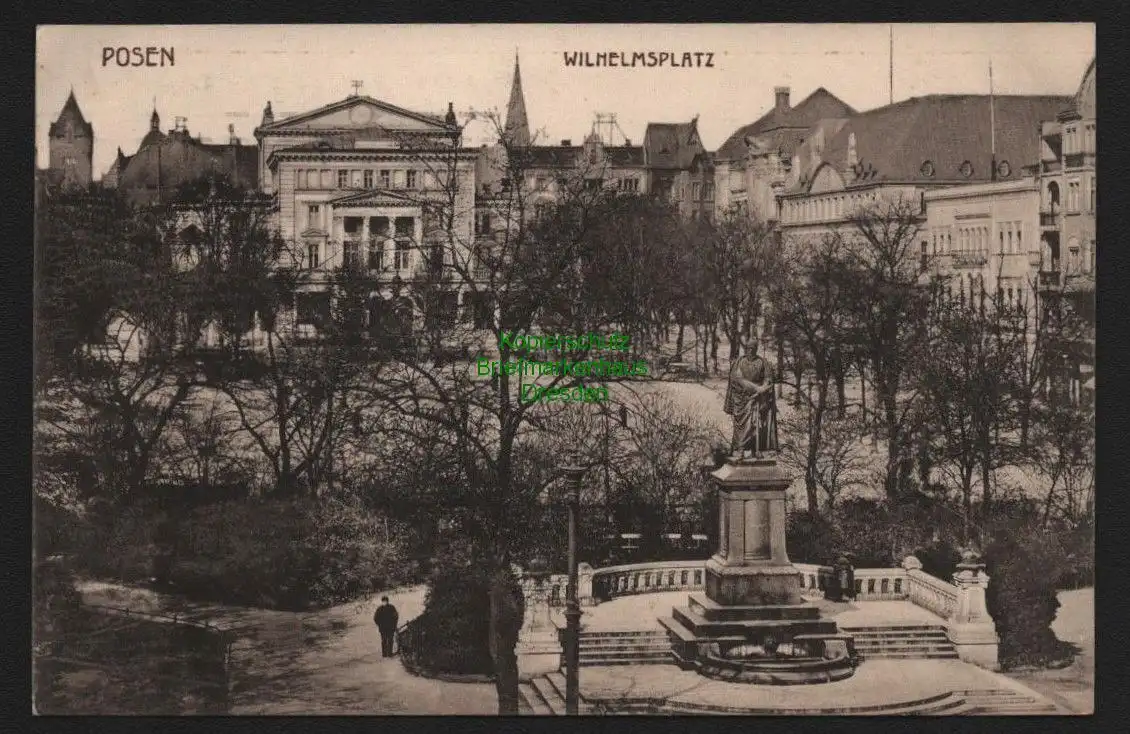 150724 AK Posen Wilhelmsplatz 1915 Feldpost Zensur Lörrach XIV. Armeekorps