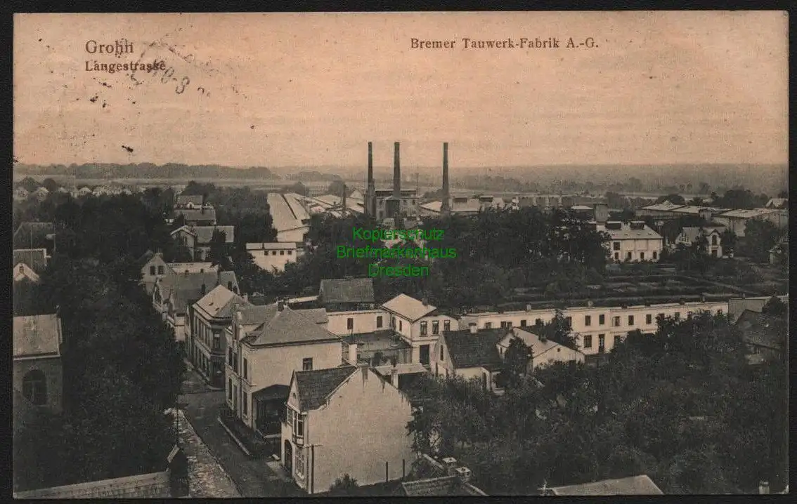 149616 AK Grohn Langestrasse Bremer Tauwerk Fabrik Vegesack 1912