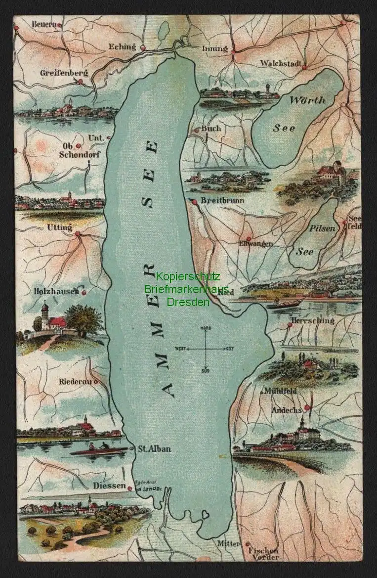 149714 AK Ammersee Litho 1920