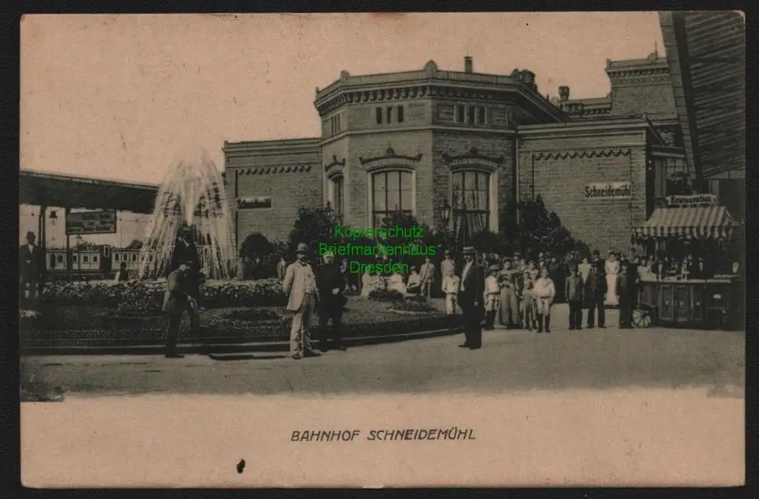 149589 AK Schneidemühl Pila Großpolen Bahnhof 1918 Feldpost